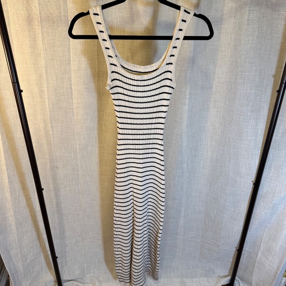 Commense Ribbed Striped Knit Midi Dress – Size S - Picture 2 of 10